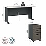 Bush Business Furniture Cubix 60W Desk with Mobile File Cabinet, Slate/White Spectrum (SRA003SLSU)~#|#~E105A0D0-390C-463D-A16C7C2728F8FD89_sc7