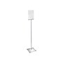 Azar Sign Holder, 12" x 56.5", Vertical, Freestanding, Clear/Silver, Acrylic (300863)~#|#~E12F9748-E951-4788-9C09A174363001A2_sc7