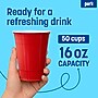 Perk 16 Oz Plastic Cold Cups, 50 Count Disposable Cups for Cold Drinks, Parties & Everyday Use, Red~#|#~E12F9E94-6FE3-4697-9F6EBF7F55976919_sc7