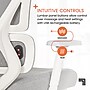 Sharper Image S-850 Heated Ergonomic Mesh Swivel Executive Massage Chair with Footrest, Light Gray/White (60106-LGRYWHT)~#|#~E16FA02A-3B06-44F3-A03B8EC95FC5A7AF_sc7