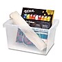 Storex Small Stackable Plastic Storage Bin, 7.87" x 11.25" x 13.53", 16 Qt., Translucent, 6/Pack (61430U06C)~#|#~E1922A73-771F-4783-89EF589C718D2546_sc7