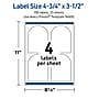 Avery Arched Laser Multipurpose Labels, 4.75" x 3.5", White, 100/Pack (19479399149)~#|#~E1AC6E96-AA56-4355-9868C1D5F7DBCEBE_sc7