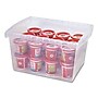Storex Small Stackable Plastic Storage Bin, 7.87" x 11.25" x 13.53", 16 Qt., Translucent, 6/Pack (61430U06C)~#|#~E1D25852-4C47-4716-968995C3FFF05FC5_sc7