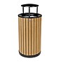 Alpine Industries Steel Outdoor Trash Can with Rain Bonnet Lid, 32 Gallon, Cedar (ALP4400-01-CD-RB)~#|#~E2025591-373D-4B94-BAF77E4BFEB433B6_sc7