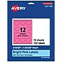 Avery Laser/Inkjet Heart Multipurpose Labels, 2-9/32" x 1-27/32", Bright Pink, 120/Pack (94603)~#|#~E22B51AB-228E-47CB-828D397B0E3419DD_sc7