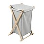 Household Essentials X-Frame 1-Section Collapsible Hamper with Lid, Cotton, Gray (6787-1)~#|#~E2AA07C0-CF4F-4D39-AB3BA02043C2D464_sc7