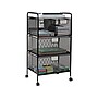 Mind Reader 4-Drawer Mobile Utility Cart with Wheels, Metal, Black (4DRMESH-BLK)~#|#~E2B6D4F2-EB1A-442D-A73E6E09EFC0A3EC_sc7
