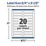 Avery Laser/Inkjet Rectangle Multipurpose Labels, 3/4" x 3-1/2", Clear, 1000/Box (94217)~#|#~E35FB916-859A-46CC-A5D1DF05C9EACA88_sc7