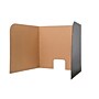 Flipside Foldable Cardboard Freestanding Privacy Panel w/Pass-through Window, 23"H x 70"W, Black (61861)~#|#~E3704B7E-19CD-4E45-AB47F893EBA67AE8_sc7