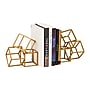 Mind Reader Geometric Cube Metal Book Ends, 6", Gold (BLOCKS2-GLD)~#|#~E383BCED-3622-43D2-8EBA9F9A4BA7F15C_sc7