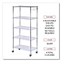 Alera 5-Shelf Wire Shelving Kit with Casters and Shelf Liners, 36" x 18" x 72", Silver (ALESW653618SR)~#|#~E3E50BC3-23D6-4430-BBDC5FE035E2FB8E_sc7