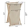 Household Essentials X-Frame Collapsible Hamper, Beech Frame with Poly-Cotton Bag, Natural (HH6785-1)~#|#~E471AE34-9D28-4CC4-B6879CF63AAA6ACA_sc7