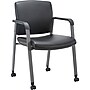 Lorell Healthcare Upholstery Vinyl Guest Chair with Casters, Black (LLR30951)~#|#~E480A79F-9768-4DC7-8FF86DCCA27723C2_sc7