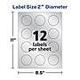 Avery Easy Peel Inkjet Embossed Foil Round Labels, 2" Dia, Silver, 96 Labels/Pack (22824)~#|#~E48F498F-16A2-48B1-A528453149BB3698_sc7