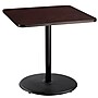 NPS CT Series 36" Square 36" Height Cafe Table, Round Base, Black Frame/Mahogany Top (CT33636RCPBTMMY)~#|#~E4CCA0A7-F364-4A5C-B0286D5FA44F8E6E_sc7