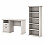 Bush Furniture Yorktown 50" Computer Desk with 5-Shelf Bookcase, Linen White Oak (YRK010LW)~#|#~E4F1944A-62D7-4D78-90C9A4A1EC6AD105_sc7