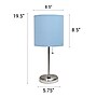 Creekwood Home Oslo Duo 19.5" LED Table Lamp with USB Port, Brushed Steel/Blue Shade, 2/Set (CWT-2012-BL-2PK)~#|#~E4F52597-9ACB-48CF-83D8D2D615E47DE9_sc7