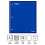 Staples Premium 2-Subject Notebook, 8.5" x 11", College Ruled, 120 Sheets, Blue (TR58311)~#|#~E567927A-AA9C-410D-AFEDBDE14319CA82_sc7