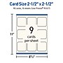 Avery Business Cards, 2-1/2" x 2-1/2", Matte Ivory, 90/Pack (95327)~#|#~E57B2DDF-3B73-417B-812B34D4FD720A5D_sc7