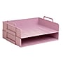 Staples Plastic Side Loading Stackable Letter Tray, Letter Size, Dusty Pink, 2/Pack (ST63884)~#|#~E57BC7C9-B956-4D92-B67B9AE55449428E_sc7
