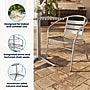 Flash Furniture Lila Indoor-Outdoor Table Set with 4 Slat Back Chairs, 27.5", Aluminum (TLH28SQ017BCHR4)~#|#~E59DC9EA-1CFA-4742-95437FF2B3BC5A59_sc7