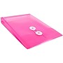 JAM Paper Premium Plastic Filing Envelope with Button & String Closure, 6 1/4" x 9 1/4", Fuchsia Pink, 3/Pack (472B1FUX3)~#|#~E5F9911D-8258-4A0F-8673FBA9B5FBF267_sc7