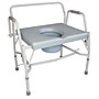 DMI Heavy Duty Bariatric Bedside Commode, Drop-Arm, Back Bar, Steel Frame, Grey (802-1204-0300)~#|#~E60D1348-36D2-4DCB-9340F4A479E3789F_sc7