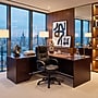 Boss Office Products 71"W L-Shaped Executive Corner Desk with Box/Box/File Storage Pedestal, Mahogany (GROUPA10-M)~#|#~E61B8161-8091-49EE-9C5AEED47039D5E5_sc7