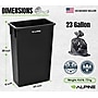 Alpine Industries Plastic Trash Can with Lid and Dolly, 23 Gallon, Black (ALP477-BLK1-PKD)~#|#~E62DFA33-F526-4F7B-B30D30CAFBCD00E1_sc7