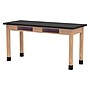 Diversified Woodcrafts PerpetuLab Book Compartment Rectangular Science Lab Table, 60" x 24", Oak (C7602BK30N)~#|#~E657D53A-3B04-4833-9A208723D2EE93A2_sc7