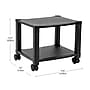 Mind Reader 2-Shelf Mobile Printer Utility Cart with Wheels, Black (PRCARTSM-BLK)~#|#~E6611850-E394-4D08-A414746640BB4BB3_sc7