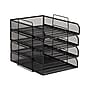 Mind Reader 4-Tier Stackable Paper Desk Tray, Metal Mesh, Black, 4/Pack (BSTACK4-BLK)~#|#~E6A8461A-D77C-4DAA-9105BAE8647B2876_sc7