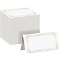 Better Office 2" x 3.5" White/Gold Table Tent Place Card, 100/Pack (64648-100PK)~#|#~E6D134D1-5CBE-40E0-9D72B1DF723DD80C_sc7