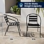 Flash Furniture Lila 55" Patio Table with Umbrella Hole and 6 Slat Stack Chairs, Black (TLH089R017CBK6)~#|#~E7792261-527C-4BF3-870C8095D9D348B9_sc7