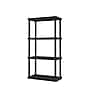 Iris 4-Shelf Plastic Shelving Unit, 48.3" x 23.9" x 11.8", Black (140038)~#|#~E797AB7B-FBE8-493D-A6945061D2DAF0F4_sc7