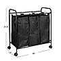 Household Essentials 3-Section Rolling Laundry Sorter, Polyester, Black (HE1111)~#|#~E7BB38E0-45F2-40BA-9F5398607FF82024_sc7