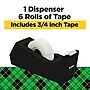 Scotch Magic Invisible Clear Tape With Dispenser, 0.75" x 27.77 yds., 1" Core, 6 Rolls/Pack (MMM810K6C38)~#|#~E7EB05FB-7C18-47E8-9A7C2E669478C9ED_sc7