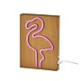 Simplee Adesso LED Wood Framed Neon Flamingo Table/Wall Lamp, 9"H, Brown/Multi-Color (SL3722-12)~#|#~E829FA40-ED7D-4256-88D7C6F0D64F0E5B_sc7