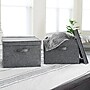 Household Essentials Medium Stackable Folding Fabric Square KD Storage Box, 10" x 15"x 15", 39 Qt., Gray, 2/Pack (7517-1)~#|#~E87884A8-DBB5-4E26-8517A4D371DB2ACA_sc7