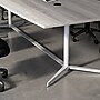 Bush Business Furniture 96W x 42D Boat Shaped Conference Table with Metal Base, Platinum Gray (99TBM96PGSVK)~#|#~EA5439C4-E2FB-42FB-A685776B66B4E1B2_sc7