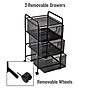 Mind Reader 3-Removable Drawer Mobile Desk and Bathroom Storage Cart with Wheels, Metal, Black (3VERTM-BLK)~#|#~EAE446D3-BA80-4ADF-A2DB1CDE34AE00F0_sc7
