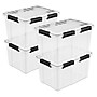 Sterilite 54 Quart Gasket Box with Lid, Plastic, Clear/Black, 4/Carton (39349004)~#|#~EB10AD81-6243-47DA-802B936CD0615A6D_sc7