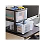 Iris 2-Compartment Stackable Desktop Storage Drawer, Black/Translucent White, 4/Carton (116352CT)~#|#~EB2B5499-BB59-45E5-B24F42D3030E6DD7_sc7