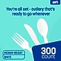 Perk Medium‑Weight Plastic Cutlery Set, 300 Count Bulk Disposable Utensils (Forks, Knives & Spoons), White~#|#~EB3A498A-AD4E-4A1F-9F252CECE046869B_sc7