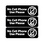 Excello Global Products No Cell Phone Use Please Indoor/Outdoor Wall Sign, 9" x 3", Black/White, 3/Pack (EGP-HD-0266)~#|#~EBA70BEA-1966-4374-BFB307438C49243F_sc7