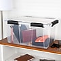 Sterilite 80 Quart Gasket Box with Lid, Plastic, Clear/Black, 4/Carton (39389004)~#|#~EC535F0E-55B2-412D-89F0188274BAE167_sc7