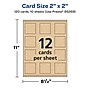 Avery Integrated Cards, 2" x 2", Matte Kraft Brown, 120/Pack (95269)~#|#~EC55439E-6D54-4F19-885B02DA56681939_sc7
