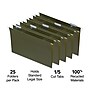 Staples® 95% Recycled  Heavy Duty Hanging File Folders, 1/5-Cut Tab, Legal Size, Standard Green, 25/Box (ST116830/116830)~#|#~ECC7361A-4204-411E-B518EC39B179D59D_sc7