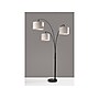 Adesso Bowery 82" Black Marble Floor Lamp with 3 Drum Taupe Shades (4250-01)~#|#~ECDA7D1A-AE70-4413-AC3D5D71DCBC2700_sc7