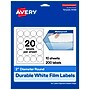 Avery Round Laser/Inkjet Multipurpose Labels, 2" Round, White, 20 Labels/Sheet, 10 Sheets/Pack (19479311255)~#|#~ECF50941-BEC1-419E-B079F182D0852647_sc7